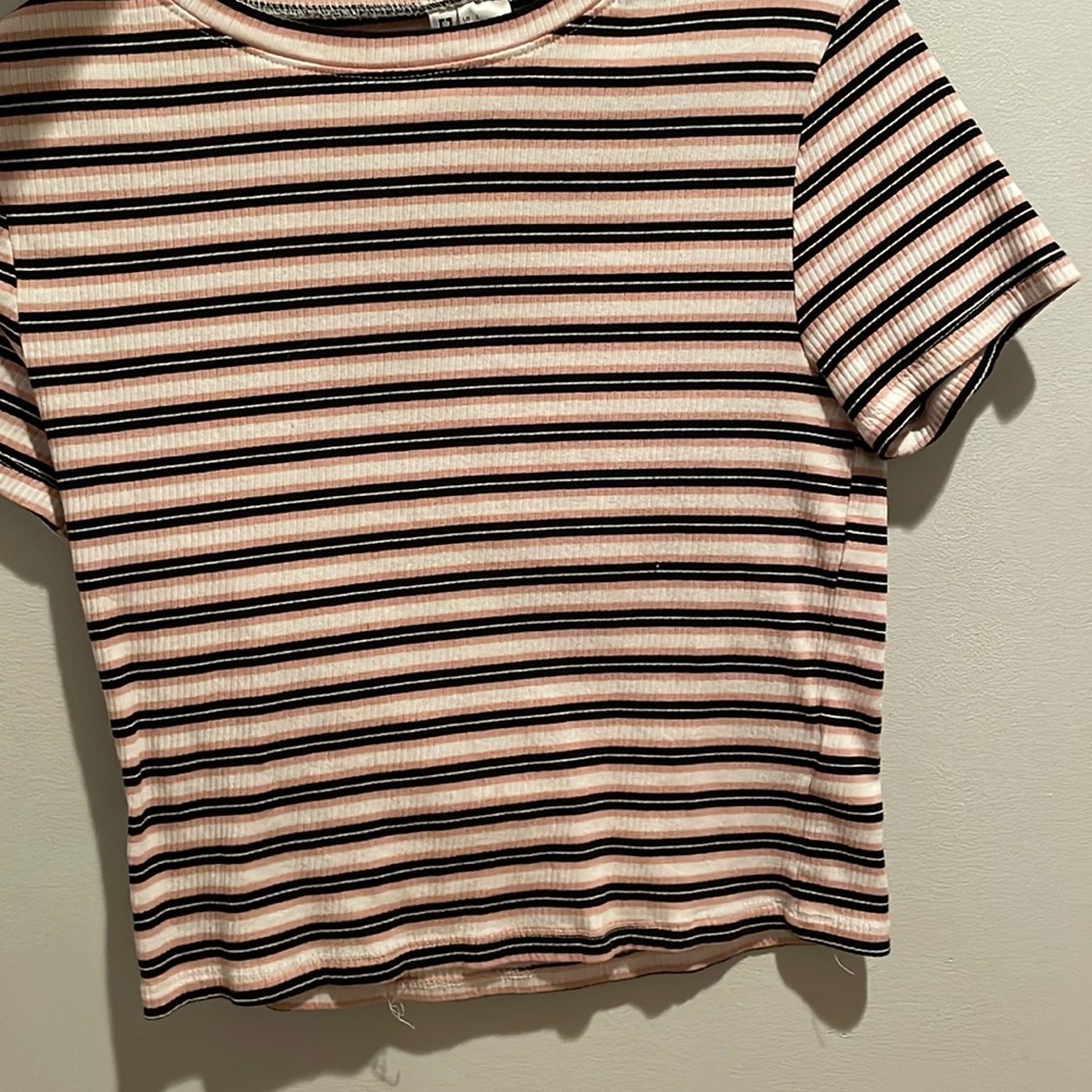 Pink and black shirt sleeve tank top
